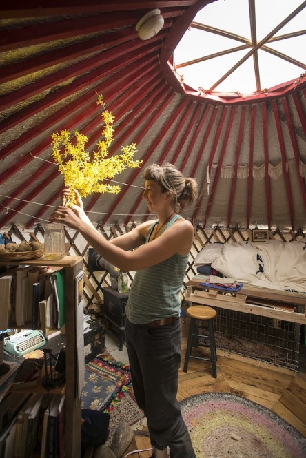 Liv Cavallaro ’08 in her yurt