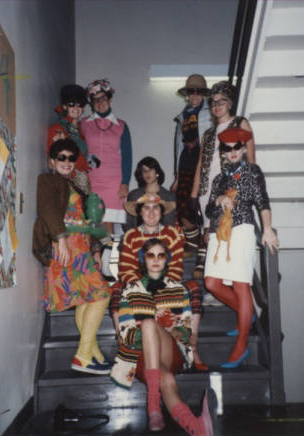 Students dressed in their finest on the stairs of Torrey Hall, 1985.